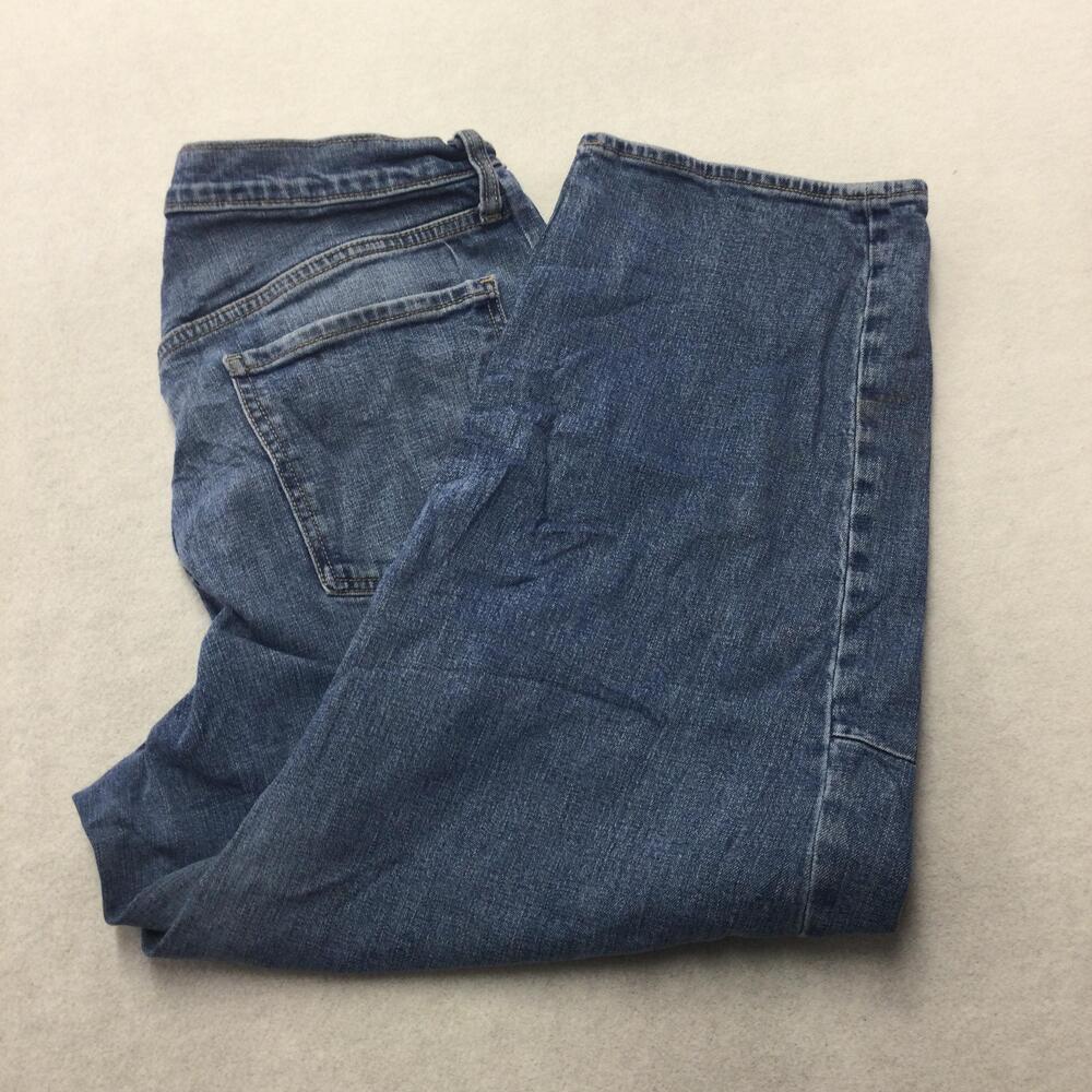 Old Navy Barrel Leg Jeans Womens 14 Blue Wash High Rise Wide Leg Denim 34x24.5
